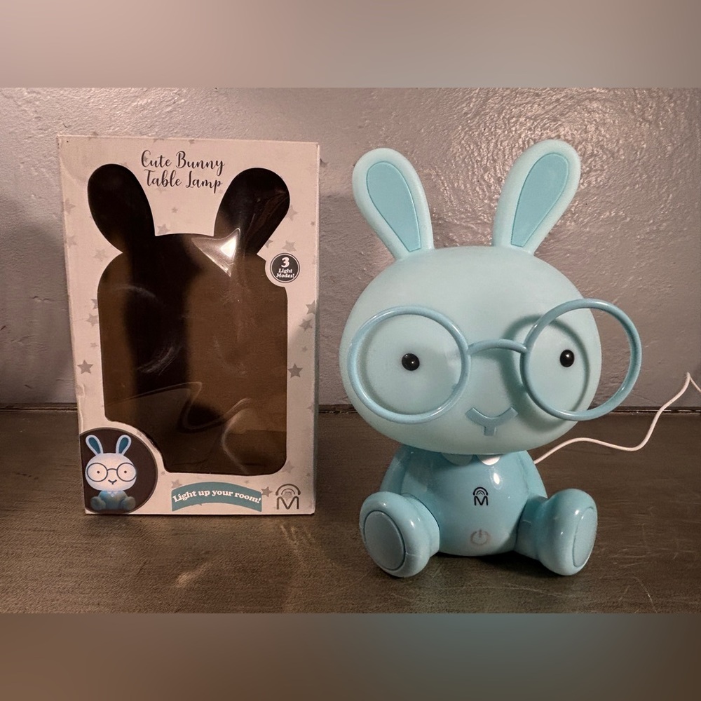 Cute Rabbit Lamp with Glasses Touch Sensor(Eye Protection)Cartoon Night Light - Picture 2 of 16